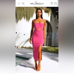 Hello Molly Swerve Through MIDI Dress